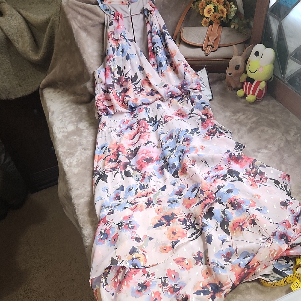 Floral Halter Neck Dress